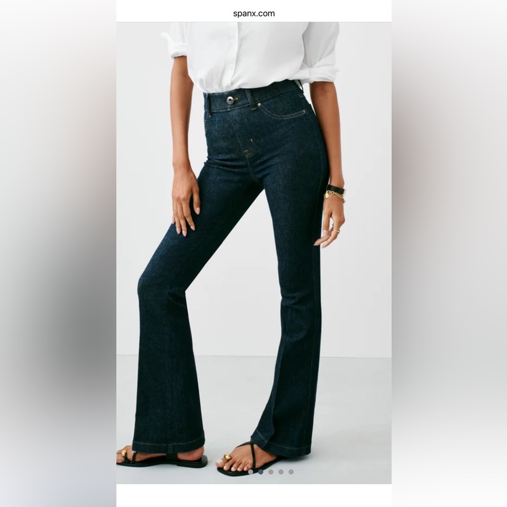 SPANXshape Flare Jeans Raw Indigo Medium. NWT